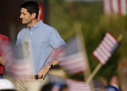 Republican vice presidential candidate Representative Paul Ryan (R-WI) looks on during a campaign rally at Miami University in Oxford, Ohio Republican vice presidential candidate Representative Paul Ryan (R-WI) looks on during a campaign rally at Miami University in Oxford, Ohio