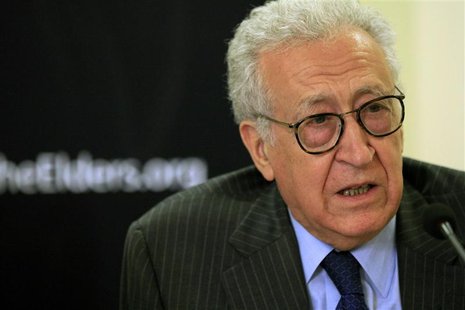 Diplomat Lakhdar Brahimi speaks with former U.S. President Jimmy Carter (not pictured) during a joint news conference in Khartoum May 27, 20 Diplomat Lakhdar Brahimi speaks with former U.S. President Jimmy Carter (not pictured) during a joint news conference in Khartoum May 27, 20