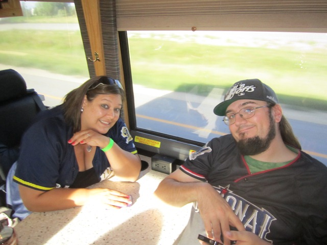 A table in a bus?! Nice!