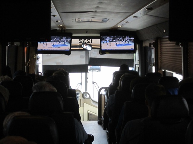 Watching a basketball game before watching the baseball game.