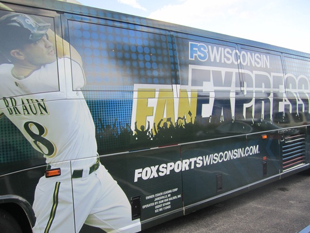 We're the first group EVER to ride the FS Wisconsin Fan Express!