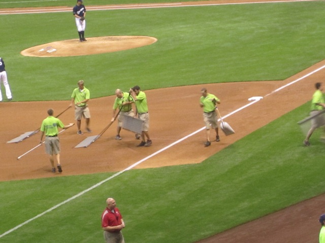 Grounds crew doing what they do.