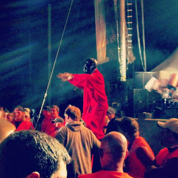 Sid Wilson of Slipknot about to jump into the crowd. Photo by Jake Raflik.