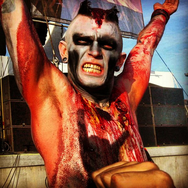 Devilish stilt walkers that roamed the grounds, one of the many entertaining attractions at this years Knotfest. Photo by Trevor Worzalla.