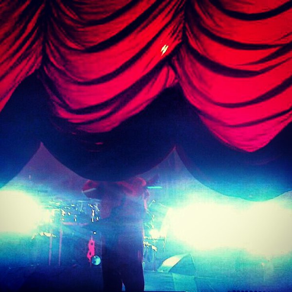 The curtain about to raise as Slipknot takes the stage. Photo by Trevor Worzalla.