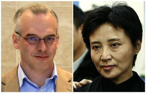 A combination of two photographs shows British businessman Neil Heywood (L) at an Aston Martin dealership in Beijing, May 26, 2010, and Gu K A combination of two photographs shows British businessman Neil Heywood (L) at an Aston Martin dealership in Beijing, May 26, 2010, and Gu K