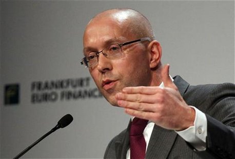 Joerg Asmussen holds his speech during the 14th Euro Finance Week in Frankfurt November 14, 2011. REUTERS/Alex Domanski Joerg Asmussen holds his speech during the 14th Euro Finance Week in Frankfurt November 14, 2011. REUTERS/Alex Domanski