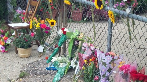 Memorial outside the Antiques Emporium Memorial outside the Antiques Emporium