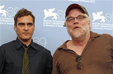 U.S. actors Philip Seymour Hoffman (R) and Joaquin Phoenix pose during a photocall for the movie "The Master" at the 69th Venice Film Festiv U.S. actors Philip Seymour Hoffman (R) and Joaquin Phoenix pose during a photocall for the movie "The Master" at the 69th Venice Film Festiv