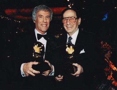 Lyricist Hal David (R) and composer Burt Bacharach pose after receiving the Grammy Trustee Award in 1997, in this undated handout photo. REU Lyricist Hal David (R) and composer Burt Bacharach pose after receiving the Grammy Trustee Award in 1997, in this undated handout photo. REU