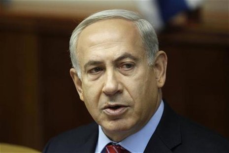 Israel's Prime Minister Benjamin Netanyahu attends the weekly cabinet meeting in Jerusalem September 2, 2012. Netanyahu urged world powers o Israel's Prime Minister Benjamin Netanyahu attends the weekly cabinet meeting in Jerusalem September 2, 2012. Netanyahu urged world powers o