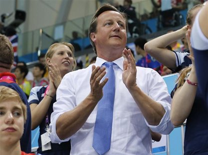 Britain's Prime Minister David Cameron attends the swimming competition to watch Britain's athletes during the London 2012 Paralympic Games Britain's Prime Minister David Cameron attends the swimming competition to watch Britain's athletes during the London 2012 Paralympic Games