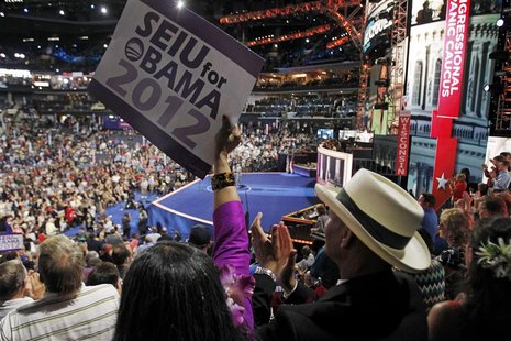 Delegates react during the first day of the Democratic National Convention in Charlotte, North Carolina, September 4, 2012. REUTERS/Jessica Delegates react during the first day of the Democratic National Convention in Charlotte, North Carolina, September 4, 2012. REUTERS/Jessica