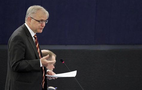 European Economic and Monetary Affairs Commissioner Olli Rehn addresses the European Parliament during a debate on Economic and budgetary su European Economic and Monetary Affairs Commissioner Olli Rehn addresses the European Parliament during a debate on Economic and budgetary su