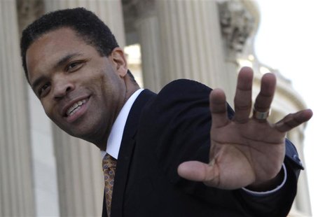 Rep. Jesse Jackson, Jr. (D-IL) waves on U.S. Capitol steps in Washington December 2, 2011. REUTERS/Yuri Gripas/Files Rep. Jesse Jackson, Jr. (D-IL) waves on U.S. Capitol steps in Washington December 2, 2011. REUTERS/Yuri Gripas/Files