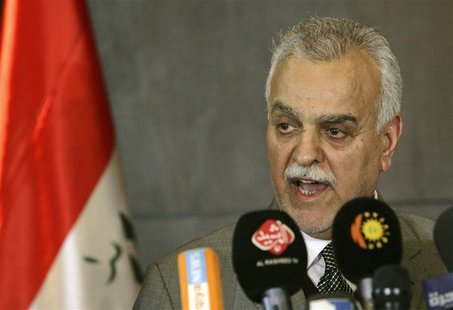 Iraq's Vice President Tareq al-Hashemi speaks at a news conference in in Arbil, about 350 km (220 miles) north of Baghdad, December 20, 2011 Iraq's Vice President Tareq al-Hashemi speaks at a news conference in in Arbil, about 350 km (220 miles) north of Baghdad, December 20, 2011