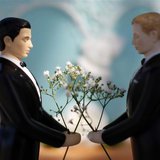 A same-sex wedding cake topper is seen outside the East Los Angeles County Recorder's Office on Valentine's Day during a news event for Nati A same-sex wedding cake topper is seen outside the East Los Angeles County Recorder's Office on Valentine's Day during a news event for Nati