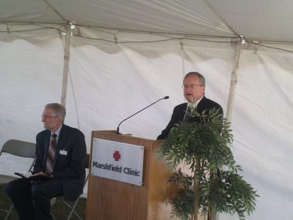 Wisconsin Health Secretary Dennis Smith speaking at Marshfield Clinic groundbreaking ceremony in Stevens Point 9-10-12 Wisconsin Health Secretary Dennis Smith speaking at Marshfield Clinic groundbreaking ceremony in Stevens Point 9-10-12