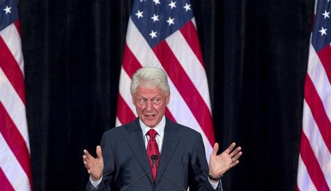 Former President Bill Clinton gives remarks as part of his campaign for President Barack Obama at a grassroots event at Florida Internationa Former President Bill Clinton gives remarks as part of his campaign for President Barack Obama at a grassroots event at Florida Internationa