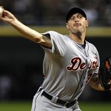 Detroit Tigers starting pitcher Max Scherzer throws a pitch in the first inning against the Chicago White Sox during their MLB baseball game Detroit Tigers starting pitcher Max Scherzer throws a pitch in the first inning against the Chicago White Sox during their MLB baseball game