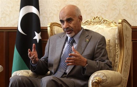 President of the newly-empowered Libyan national assembly, Mohammed Magarief speaks to Reuters, in Tripoli August 11, 2012. REUTERS/Esam Al- President of the newly-empowered Libyan national assembly, Mohammed Magarief speaks to Reuters, in Tripoli August 11, 2012. REUTERS/Esam Al-