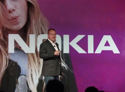 Nokia CEO Stephen Elop introduces new Nokia phones with Microsoft's Windows 8 operating system at an event in New York, September 5, 2012. R Nokia CEO Stephen Elop introduces new Nokia phones with Microsoft's Windows 8 operating system at an event in New York, September 5, 2012. R