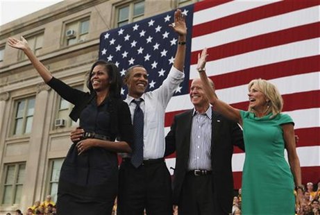 U.S. President Barack Obama, first lady Michelle Obama, U.S. Vice President Joseph Biden, and his wife, Dr. Jill Biden, all wave after Obama U.S. President Barack Obama, first lady Michelle Obama, U.S. Vice President Joseph Biden, and his wife, Dr. Jill Biden, all wave after Obama