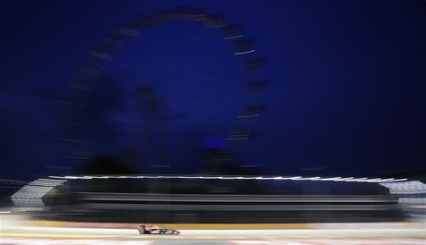 Red Bull Formula One driver Sebastian Vettel of Germany drives during the first practice session of the Singapore F1 Grand Prix at the Marin Red Bull Formula One driver Sebastian Vettel of Germany drives during the first practice session of the Singapore F1 Grand Prix at the Marin