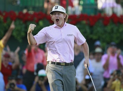 Brandt Snedeker of the U.S., reacts after winning the Tour Championship and the FedEx Cup on the 18th green during the final round of the To Brandt Snedeker of the U.S., reacts after winning the Tour Championship and the FedEx Cup on the 18th green during the final round of the To