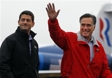 Republican presidential candidate and former Massachusetts Governor Mitt Romney is joined by vice-presidential candidate U.S. Congressman Pa Republican presidential candidate and former Massachusetts Governor Mitt Romney is joined by vice-presidential candidate U.S. Congressman Pa