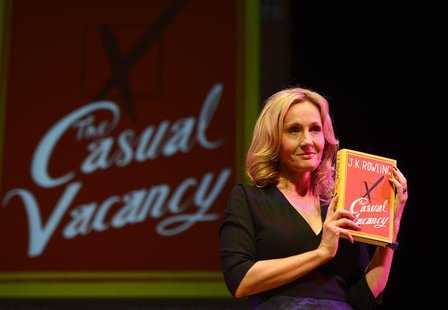 Author J.K Rowling poses for photographers with a copy of her adult fiction book "The Casual Vacancy", at the Queen Elizabeth Hall in London Author J.K Rowling poses for photographers with a copy of her adult fiction book "The Casual Vacancy", at the Queen Elizabeth Hall in London