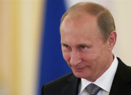 Russian President Vladimir Putin attends a ceremony in which the diplomatic credentials of newly appointed ambassadors were accepted at the Russian President Vladimir Putin attends a ceremony in which the diplomatic credentials of newly appointed ambassadors were accepted at the