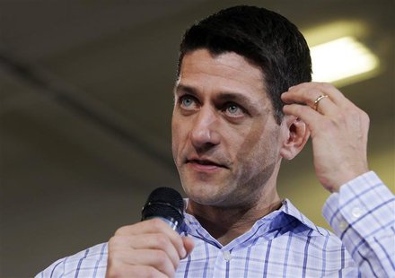 Republican vice-presidential candidate U.S. Congressman Paul Ryan (R-WI) answers a question from the audience at a campaign stop in Dover, N Republican vice-presidential candidate U.S. Congressman Paul Ryan (R-WI) answers a question from the audience at a campaign stop in Dover, N