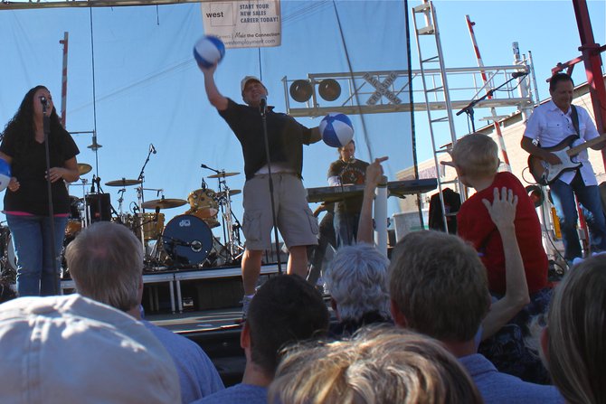 Katie and John Maino on stage
