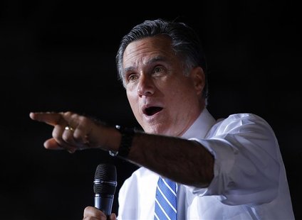 U.S. Republican presidential candidate and former Massachusetts Governor Mitt Romney speaks at a campaign rally in Denver, Colorado October U.S. Republican presidential candidate and former Massachusetts Governor Mitt Romney speaks at a campaign rally in Denver, Colorado October