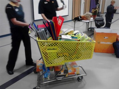 OfficeMax delivers donated office supplies from the Rib Mountain store to the students of Grant Elementary, October 2 2012 OfficeMax delivers donated office supplies from the Rib Mountain store to the students of Grant Elementary, October 2 2012