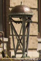 A view of a sconce Oshkosh police say was stolen from the front of the Masonic Temple on Sept. 29 or Sept. 30, 2012. A view of a sconce Oshkosh police say was stolen from the front of the Masonic Temple on Sept. 29 or Sept. 30, 2012.