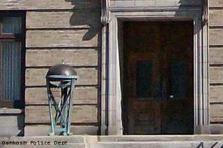 A view of a sconce Oshkosh police say was stolen from the front of the Masonic Temple on Sept. 29 or Sept. 30, 2012. A view of a sconce Oshkosh police say was stolen from the front of the Masonic Temple on Sept. 29 or Sept. 30, 2012.