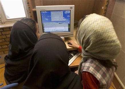 Iranian schoolgirls chat online at an internet cafe which is exclusively for females, near the city of Karaj, 60km (38 miles) west of Tehran Iranian schoolgirls chat online at an internet cafe which is exclusively for females, near the city of Karaj, 60km (38 miles) west of Tehran