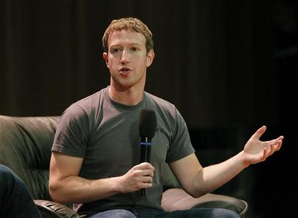 Facebook Chief Executive Mark Zuckerberg gestures as he addresses students at the Moscow State University in Moscow October 2, 2012. REUTERS Facebook Chief Executive Mark Zuckerberg gestures as he addresses students at the Moscow State University in Moscow October 2, 2012. REUTERS