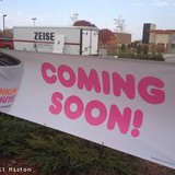 A sign advertises the future Dunkin' Donuts shop in the town of Buchanan, Oct. 4, 2012. (courtesy of FOX 11).