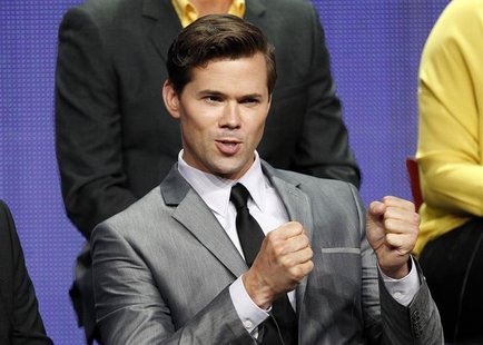 Cast member Andrew Rannells speaks at a panel for "The New Normal" during the NBC television network portion of the Television Critics Assoc Cast member Andrew Rannells speaks at a panel for "The New Normal" during the NBC television network portion of the Television Critics Assoc
