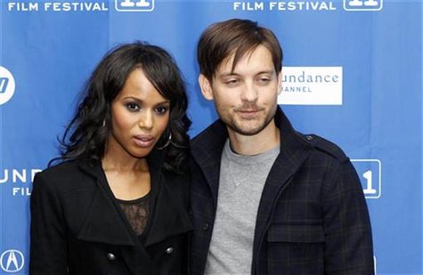 Cast members Tobey Maguire and Kerry Washington arrive for the premiere of "The Details" during the Sundance Film Festival in Park City, Uta Cast members Tobey Maguire and Kerry Washington arrive for the premiere of "The Details" during the Sundance Film Festival in Park City, Uta