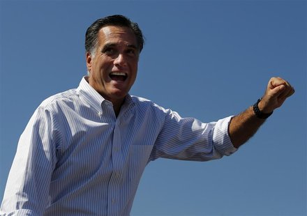 Republican presidential nominee Mitt Romney waves to the crowd at a campaign rally in Abingdon, Virginia October 5, 2012. REUTERS/Brian Snyd Republican presidential nominee Mitt Romney waves to the crowd at a campaign rally in Abingdon, Virginia October 5, 2012. REUTERS/Brian Snyd