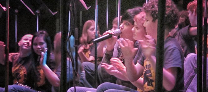 Patience from Spicy Tie having a blast with the kids in the Wausau West Band for "BandStock"..a very cool thing that I got to host!