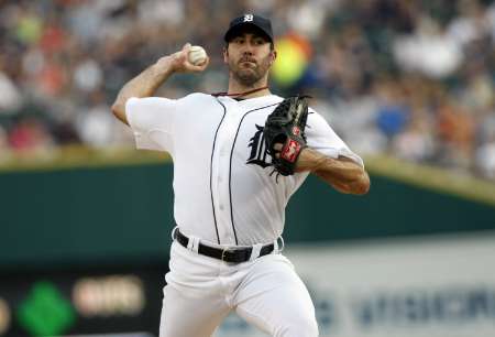 Tigers starting pitcher Justin Verlander, who struck out 11 Oakland batters in a 3-1 Detroit win on Saturday, October 6, 2012, at Comerica Park. Tigers starting pitcher Justin Verlander, who struck out 11 Oakland batters in a 3-1 Detroit win on Saturday, October 6, 2012, at Comerica Park.