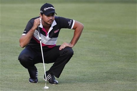 Jason Day of Australia lines up a putt at the 9th hole during the second round of the Deutsche Bank Championship golf tournament in Norton, Jason Day of Australia lines up a putt at the 9th hole during the second round of the Deutsche Bank Championship golf tournament in Norton,