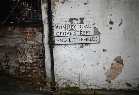 A sign for Romney Road is seen on a street in Dalton-in-Furness in northwestern England, where relatives of U.S. presidential candidate Mitt A sign for Romney Road is seen on a street in Dalton-in-Furness in northwestern England, where relatives of U.S. presidential candidate Mitt