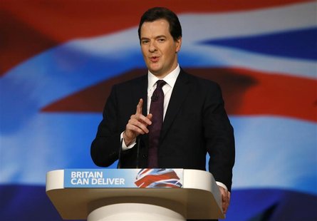 Britain's Chancellor of the Exchequer, George Osborne, delivers his keynote speech at the Conservative Party's annual conference, in Birming Britain's Chancellor of the Exchequer, George Osborne, delivers his keynote speech at the Conservative Party's annual conference, in Birming