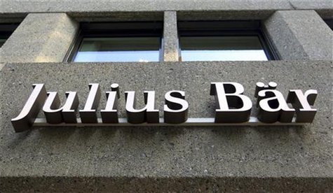 The logo of Swiss private bank Julius Baer is seen at the company's headquarters in Zurich August 13, 2012. REUTERS/Arnd Wiegmann The logo of Swiss private bank Julius Baer is seen at the company's headquarters in Zurich August 13, 2012. REUTERS/Arnd Wiegmann